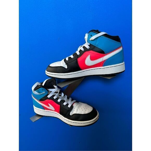 Nike Air Jordan 1 Mid GS Game Time Black Blue Crimson Orbit (CV4891 001) 4.5Y/W6 - Picture 2 of 6